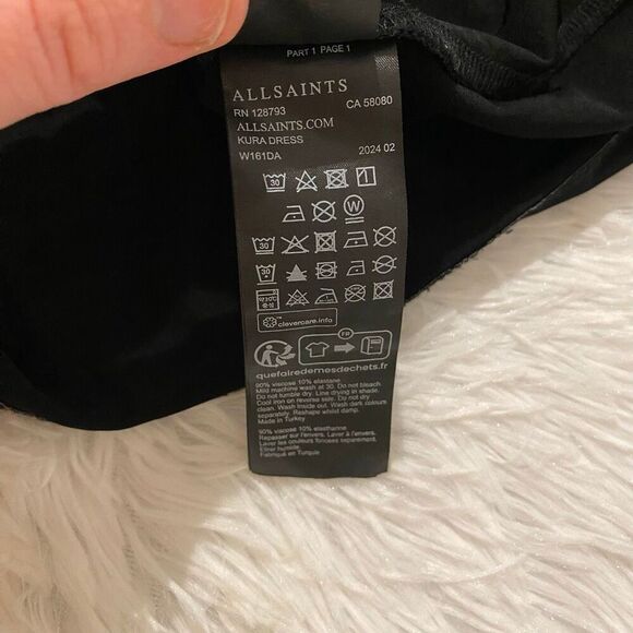 Allsaints Kura Racer Neck Maxi Dress in Black Size 8 - Picture 6 of 7